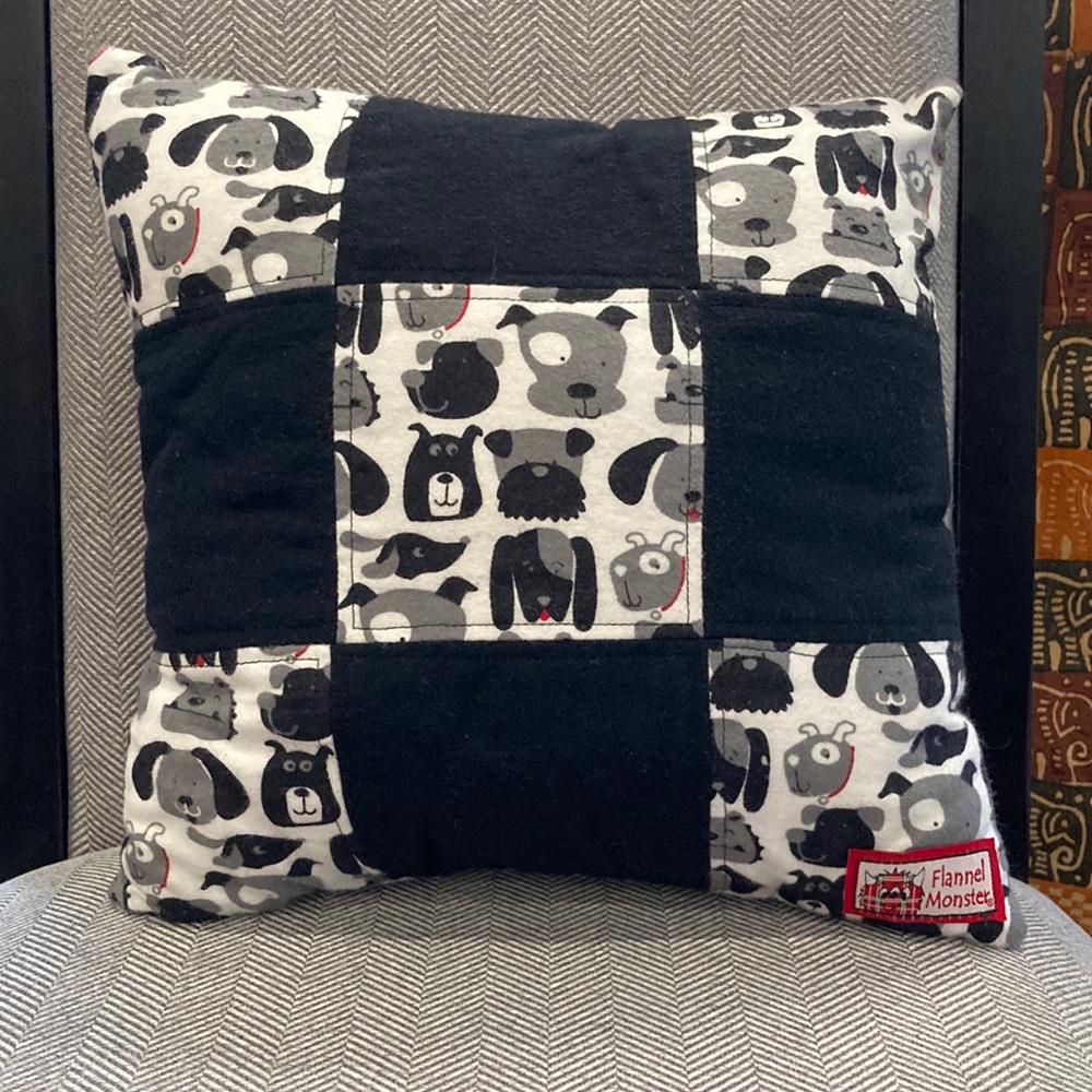 NEW Dog Faces Patchwork Pillow